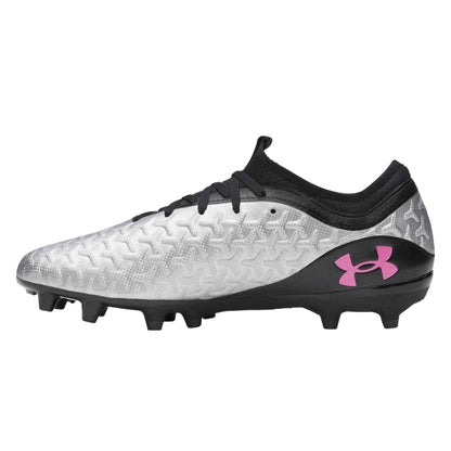 Silver-Black - Back - Under Armour Mens Magnetico Firm Ground Football Boots