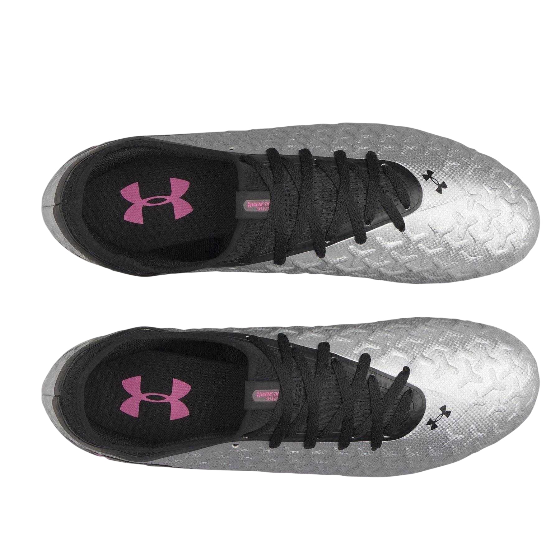 Silver-Black - Side - Under Armour Mens Magnetico Firm Ground Football Boots