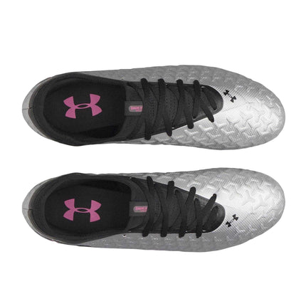 Silver-Black - Side - Under Armour Mens Magnetico Firm Ground Football Boots