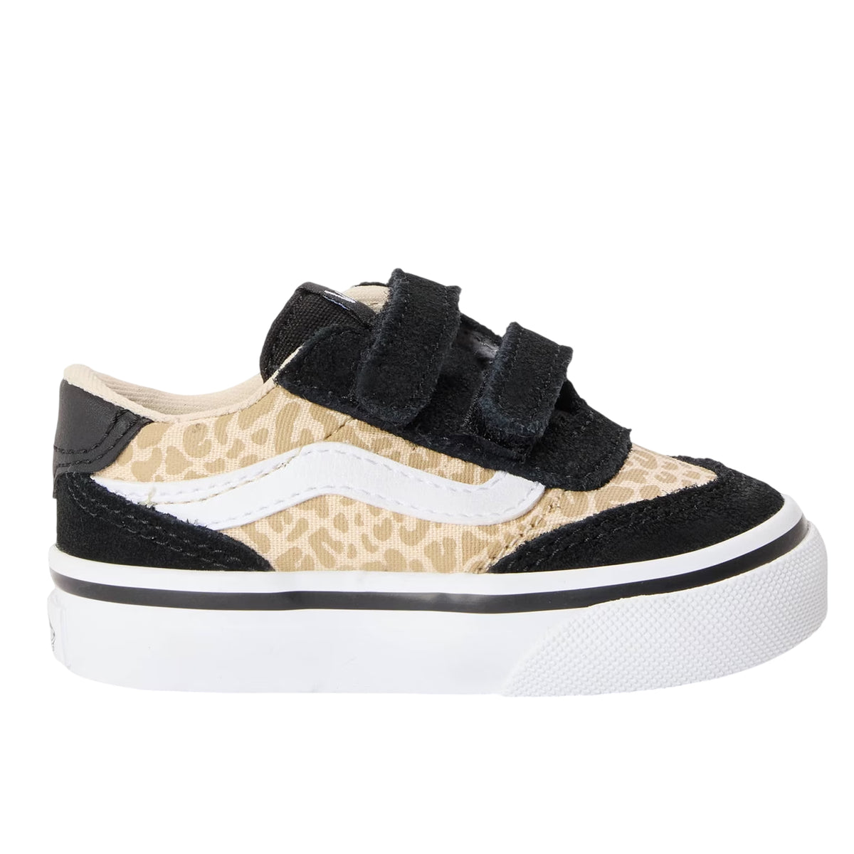 Black - Front - Vans Toddler VanAct Brooklyn Leopard Print Suede Trainers