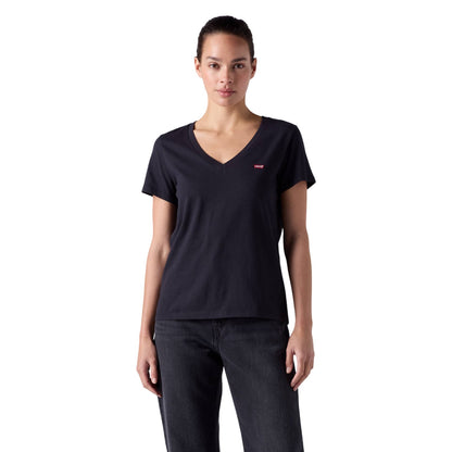 Anthracite - Pack Shot - Levis Womens-Ladies Slub V Neck T-Shirt
