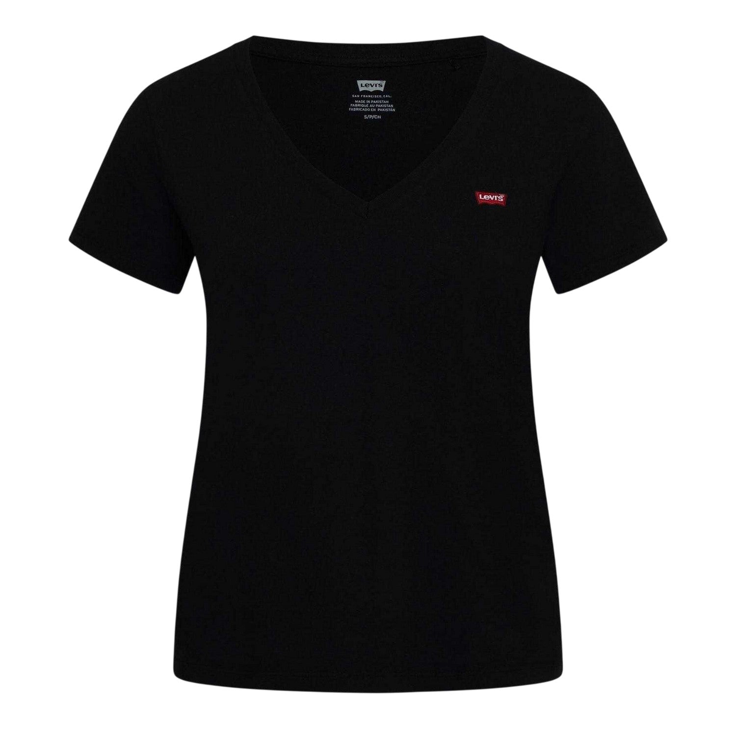 Anthracite - Front - Levis Womens-Ladies Slub V Neck T-Shirt