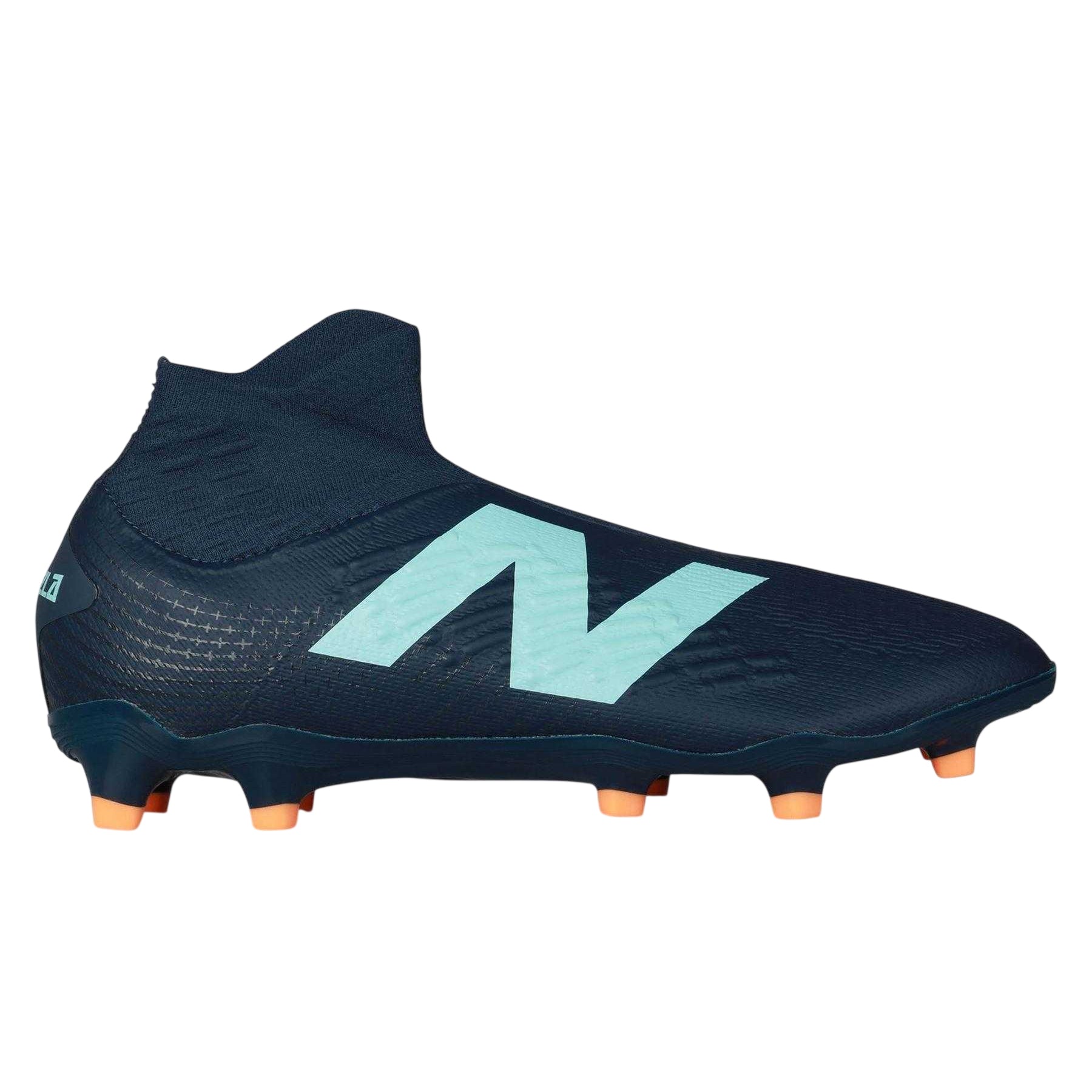 Navy - Front - New Balance Mens Tekela Laceless Firm Ground Football Boots