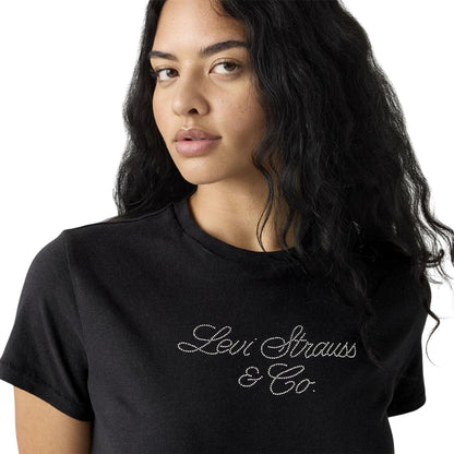 Anthracite - Side - Levis Womens-Ladies Script Regular T-Shirt