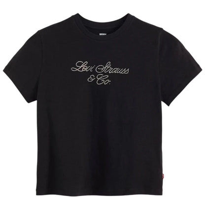 Anthracite - Front - Levis Womens-Ladies Script Regular T-Shirt