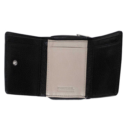 Black-Light - Side - Diesel Mens Spejap Leather Trifold Wallet