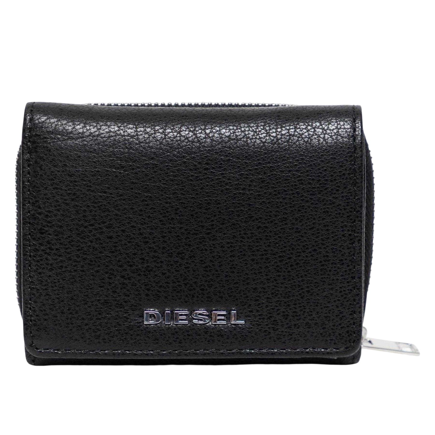 Black-Light - Front - Diesel Mens Spejap Leather Trifold Wallet