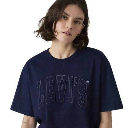 Raw Indigo - Side - Levis Womens-Ladies 1873 Embroidered Logo Regular T-Shirt
