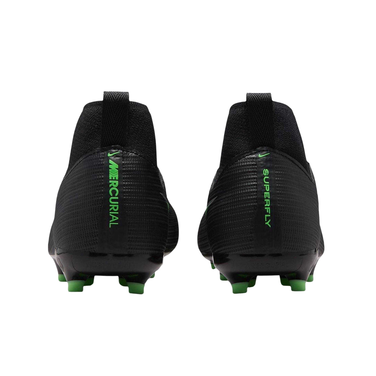 Black-Green - Back - Nike Childrens-Kids Superfly 11 Academy Gradient Firm Ground Football Boots