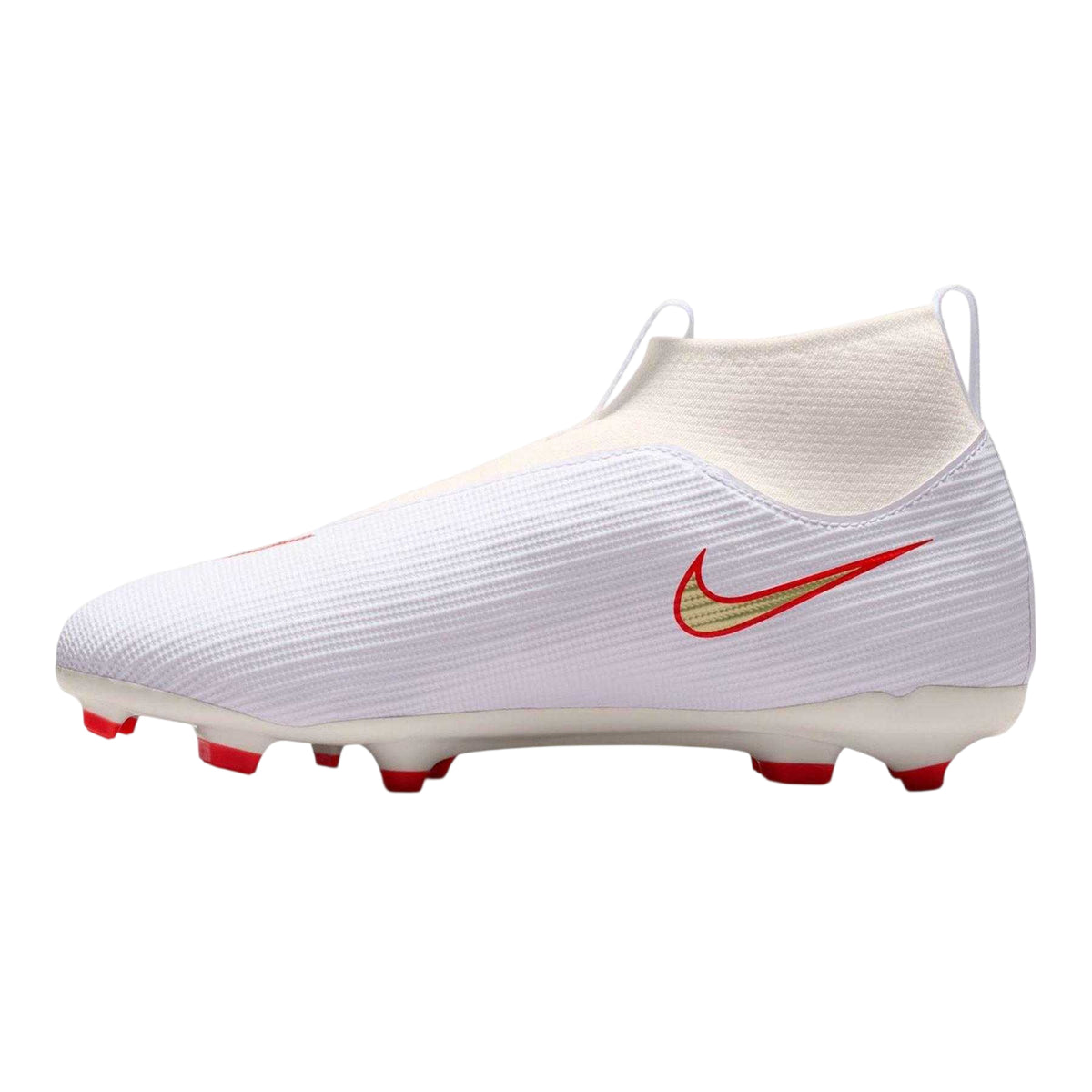 White-Red - Side - Nike Childrens-Kids Superfly 11 Academy Gradient Firm Ground Football Boots