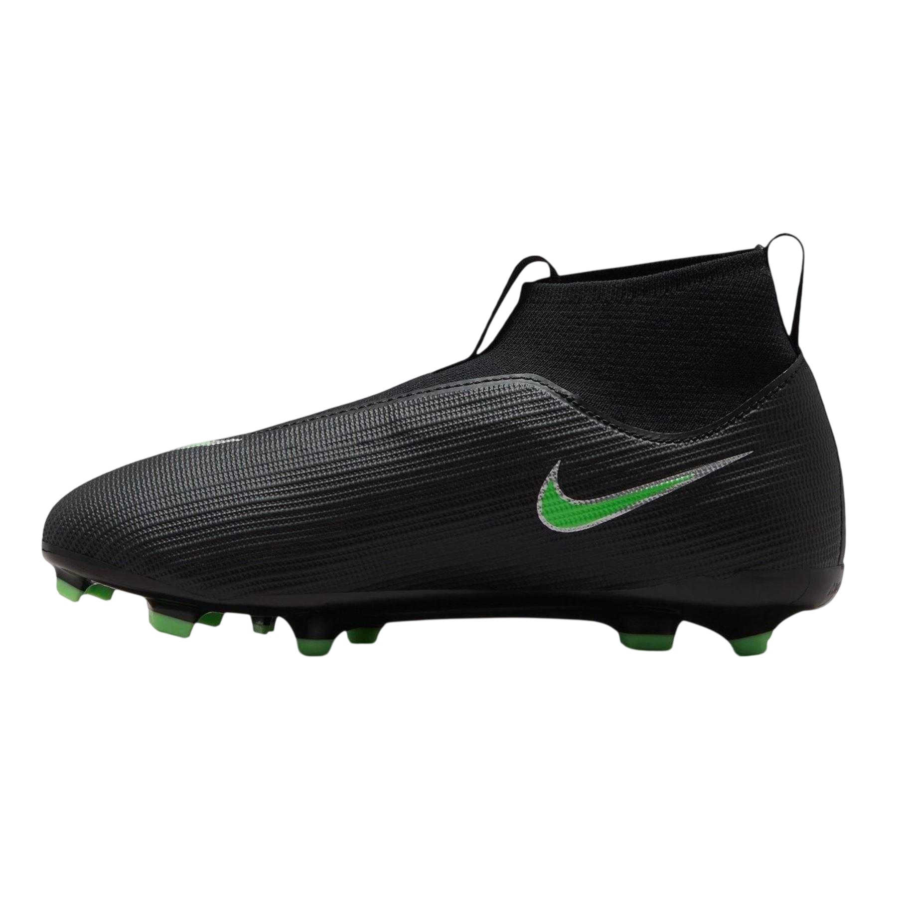 Black-Green - Side - Nike Childrens-Kids Superfly 11 Academy Gradient Firm Ground Football Boots
