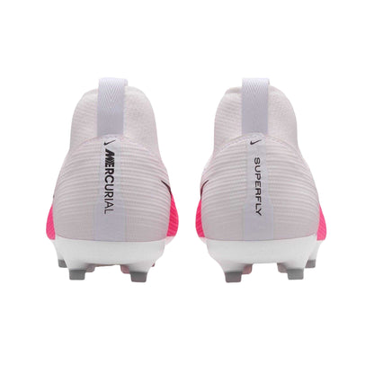 Pink-White - Back - Nike Childrens-Kids Superfly 11 Academy Gradient Firm Ground Football Boots