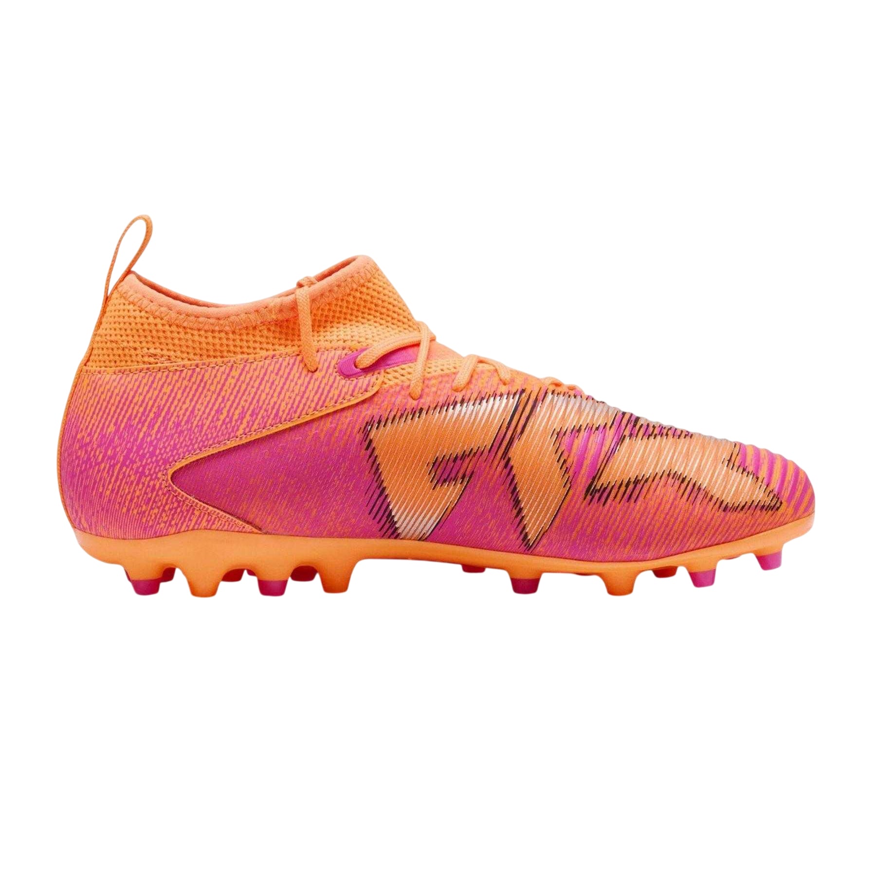 Hot Red-Black - Back - Puma Childrens-Kids Future 8 Match Firm Ground Football Boots