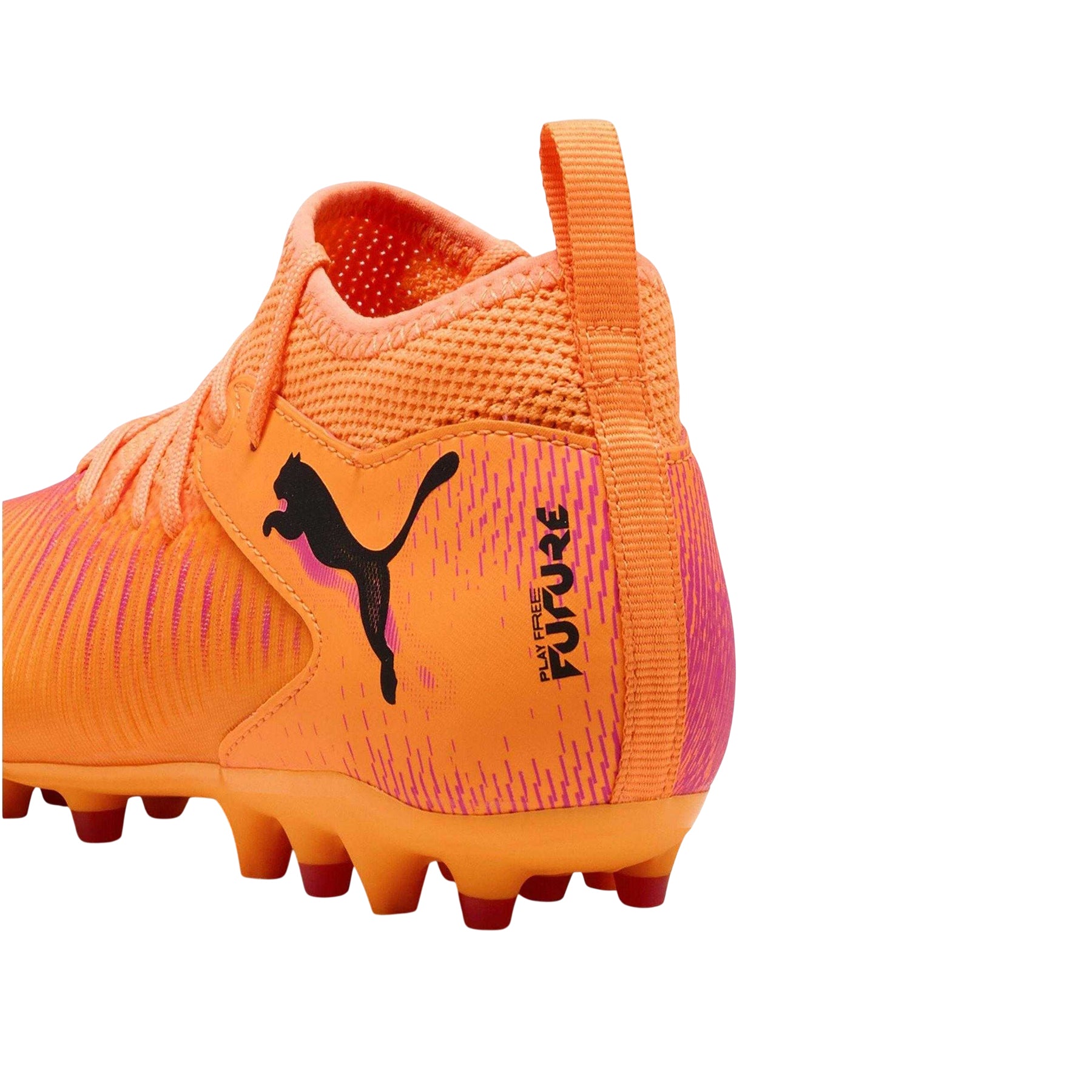 Hot Red-Black - Side - Puma Childrens-Kids Future 8 Match Firm Ground Football Boots