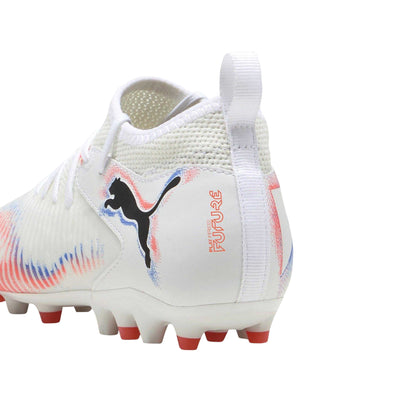 White-Black-Glow - Side - Puma Childrens-Kids Future 8 Match Firm Ground Football Boots