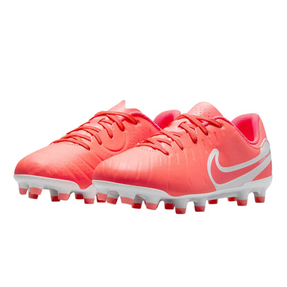 Lava-White - Pack Shot - Nike Childrens-Kids Legend 10 Leather Artificial Ground Football Boots