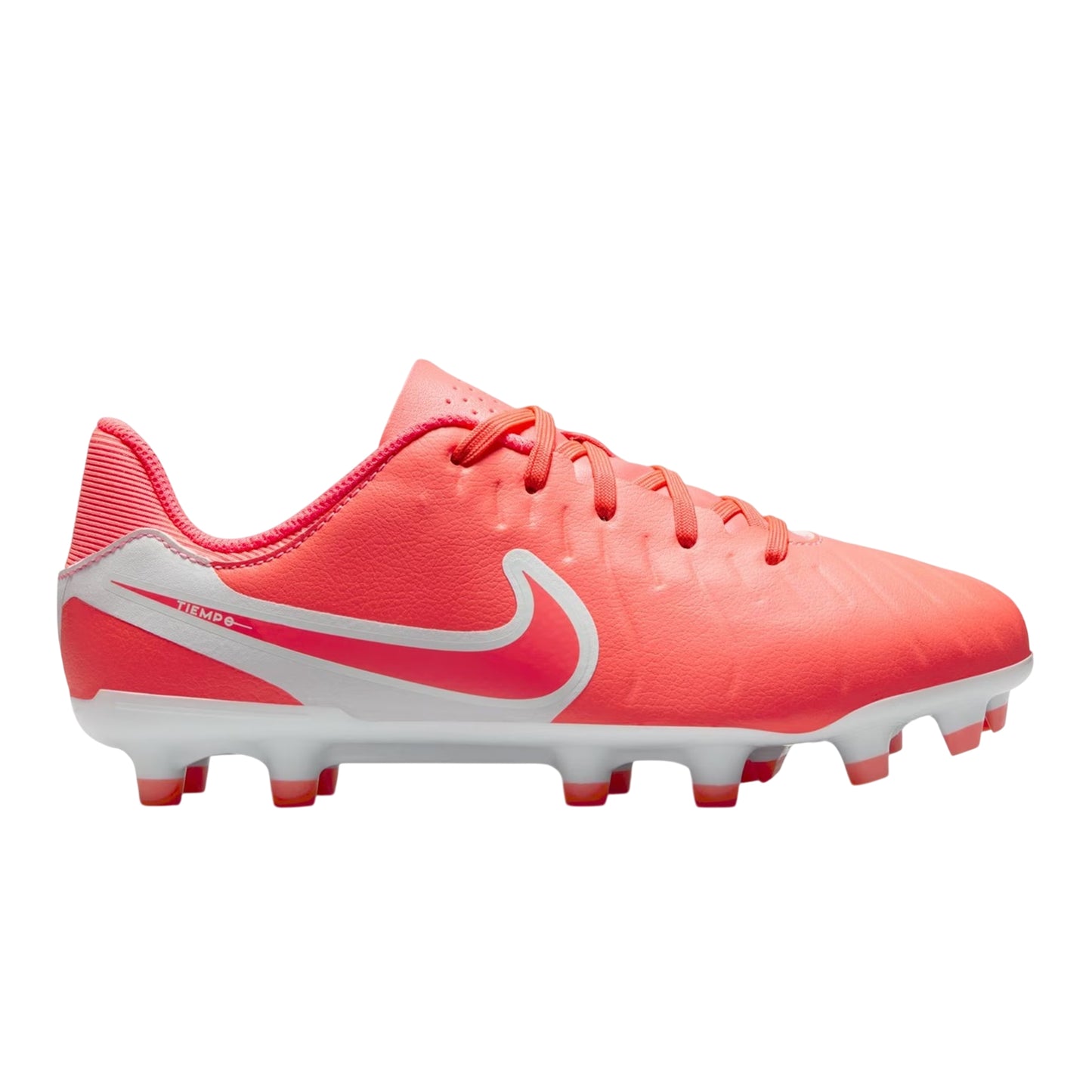 Lava-White - Front - Nike Childrens-Kids Legend 10 Leather Artificial Ground Football Boots