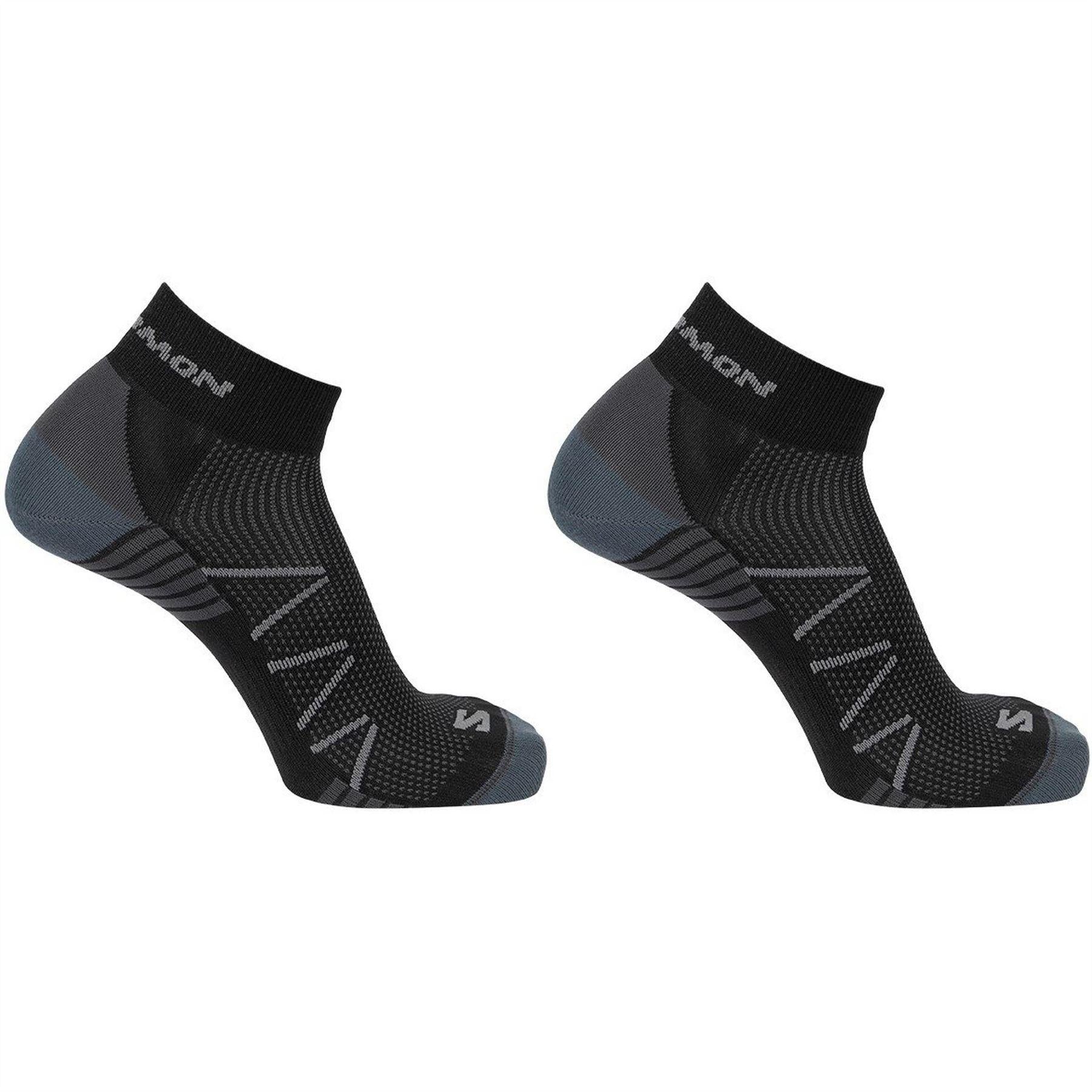 Black - Front - Salomon Womens-Ladies Hornet Running Ankle Socks (Pack of 2)