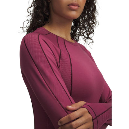 Pink - Side - Under Armour Womens-Ladies ColdGear Base Layer Top