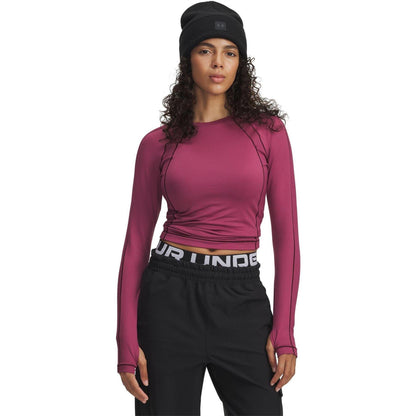 Pink - Front - Under Armour Womens-Ladies ColdGear Base Layer Top