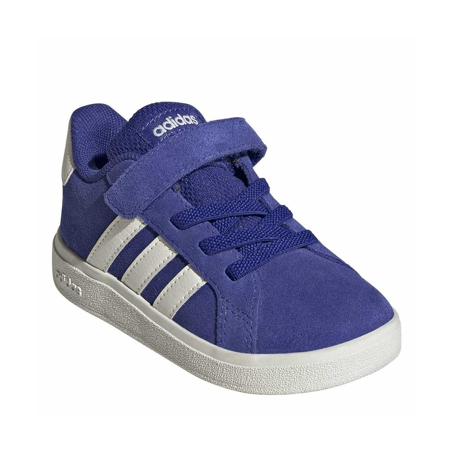 Lucid Blue - Lifestyle - Adidas Childrens-Kids Grand Court Lo Stripes Suede Flat Shoes