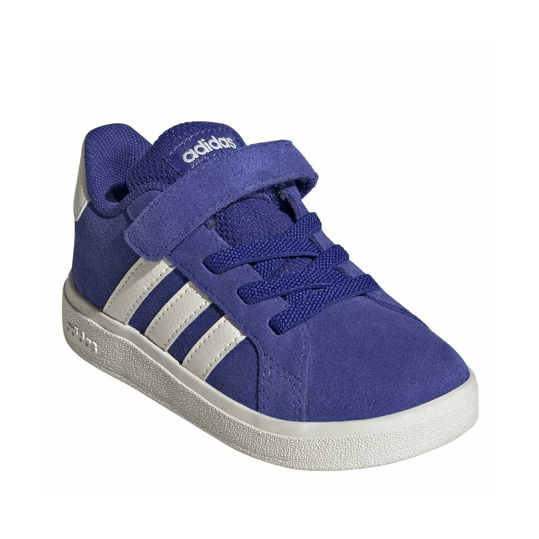 Lucid Blue - Lifestyle - Adidas Childrens-Kids Grand Court Lo Stripes Suede Flat Shoes