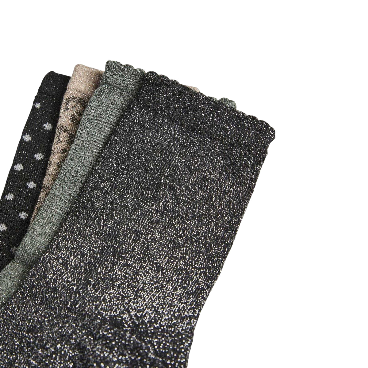 Green-Taupe - Side - Pieces Womens-Ladies Mixed Ankle Socks (Pack of 4)