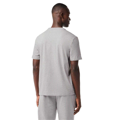 Grey - Back - Lacoste Mens Cotton Lounge T-Shirt