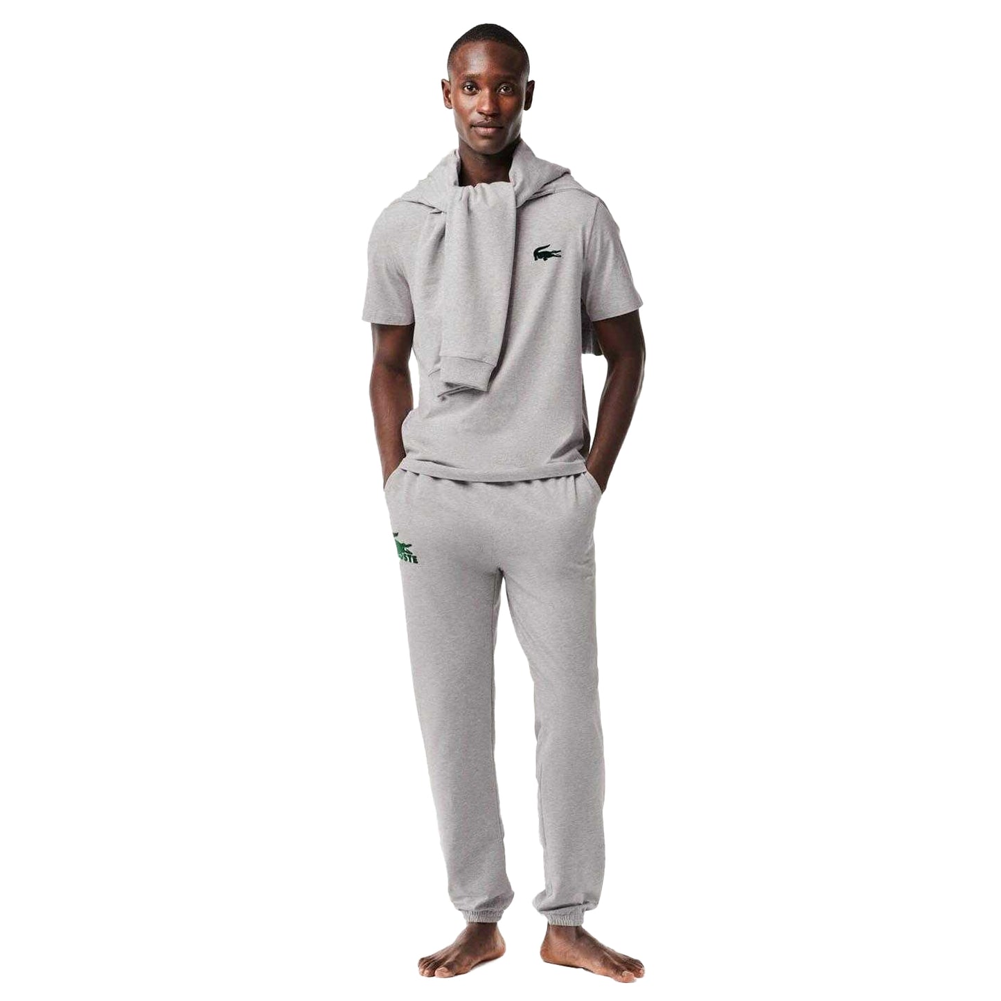 Grey - Lifestyle - Lacoste Mens Cotton Lounge T-Shirt