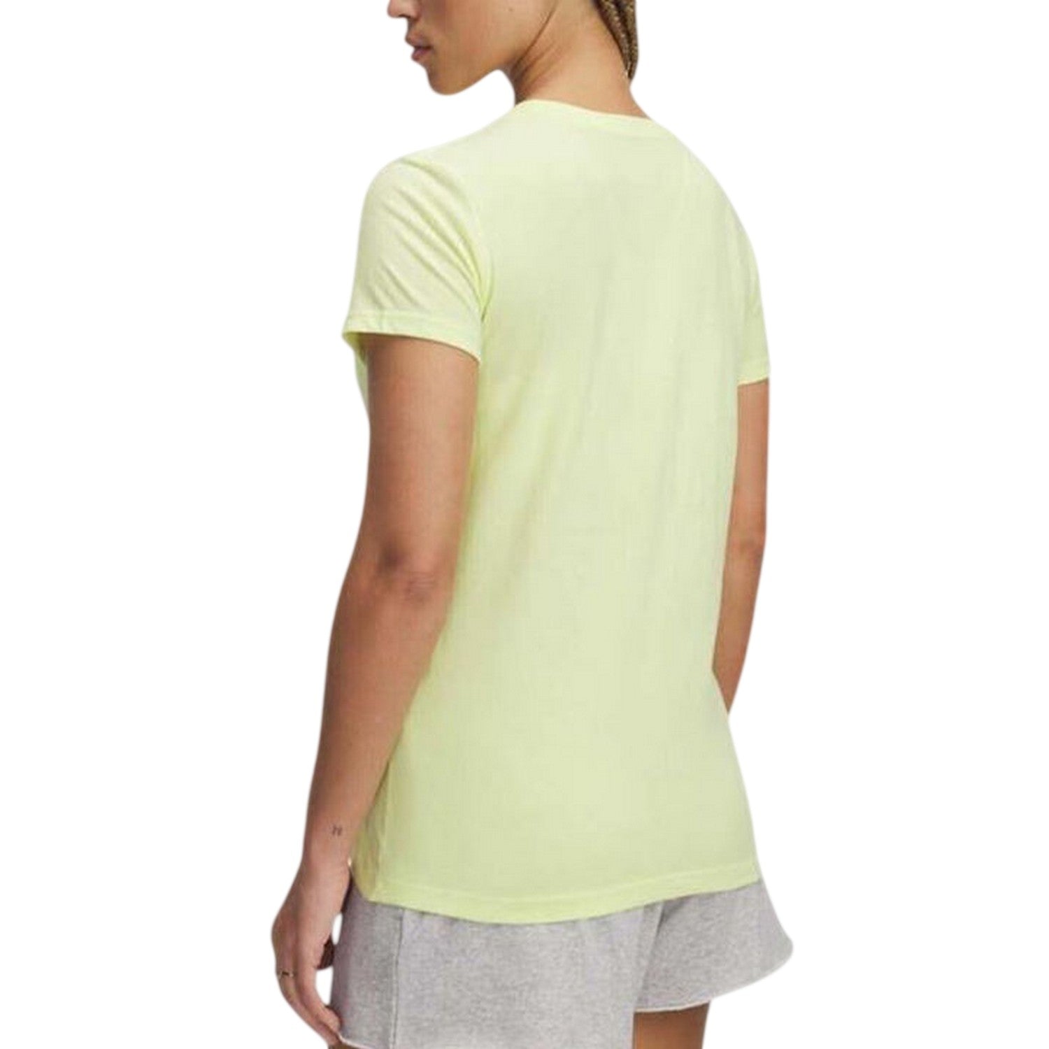 Yellow - Back - Under Armour Womens-Ladies Rival Logo T-Shirt