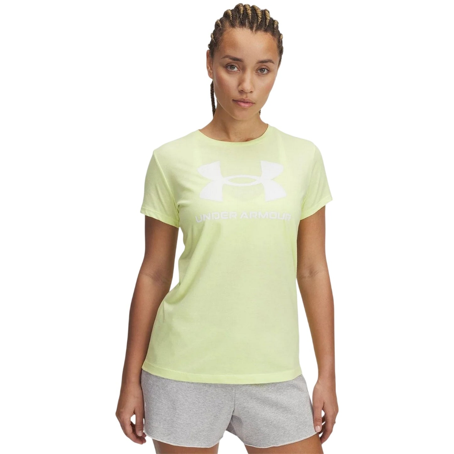 Yellow - Front - Under Armour Womens-Ladies Rival Logo T-Shirt