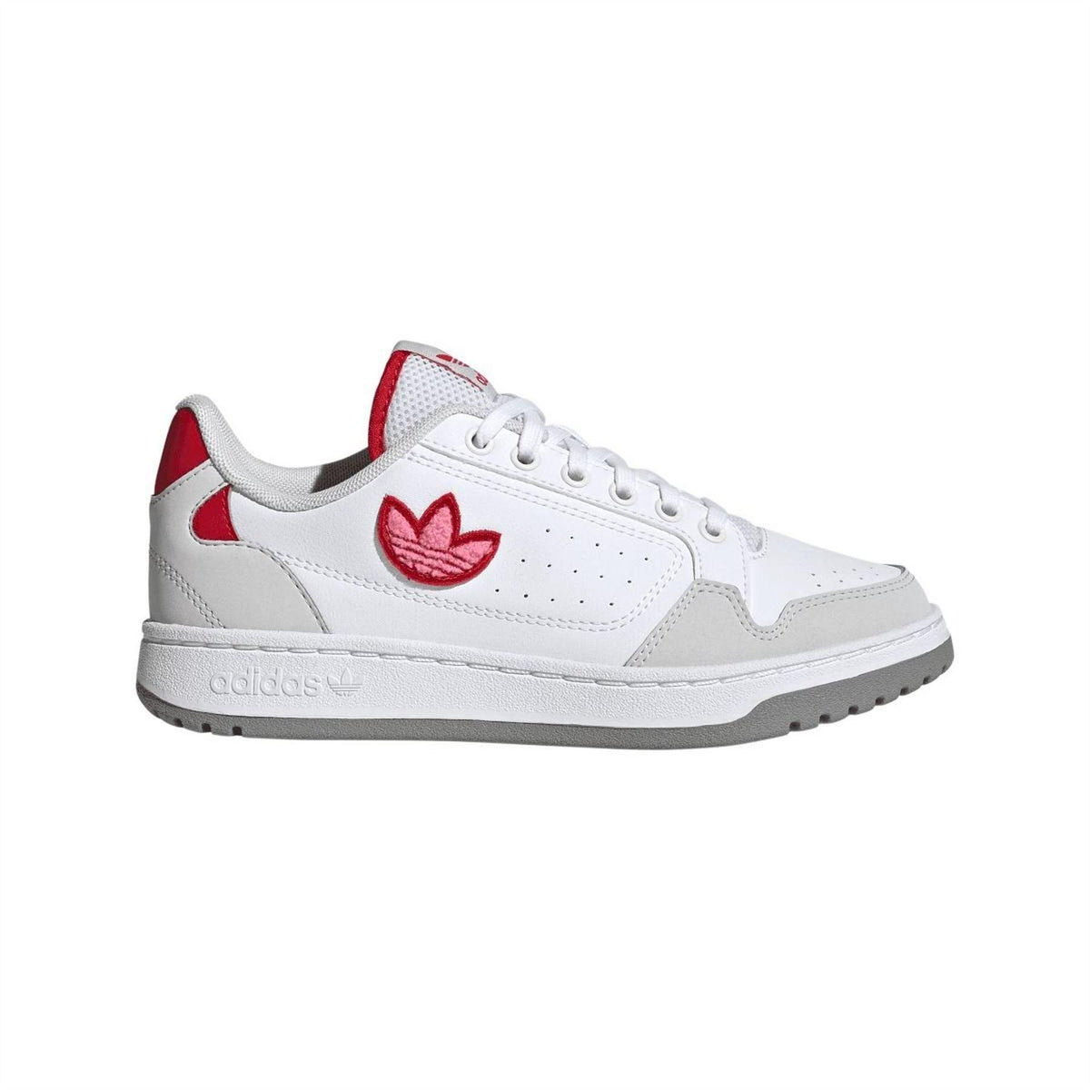 White - Front - Adidas Childrens-Kids Originals NY 90 Suede Trainers