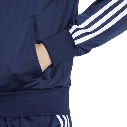 Indigo-White - Lifestyle - Adidas Womens-Ladies Firebird Funnel Neck Track Jacket