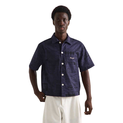 Navy - Lifestyle - Slazenger Mens Court Newspaper Lightweight Shirt