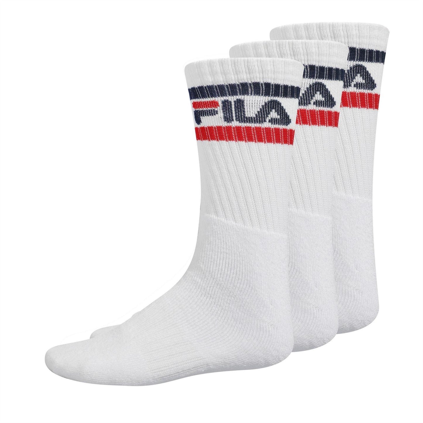 White - Back - Fila Mens Game 1 Crew Socks (Pack of 3)