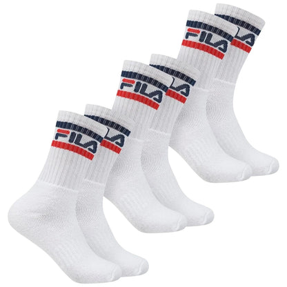 White - Side - Fila Mens Game 1 Crew Socks (Pack of 3)