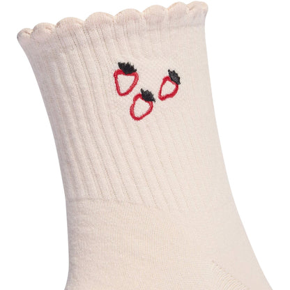 White-Purple - Side - Adidas Womens-Ladies Strawberry Ankle Socks (Pack of 3)