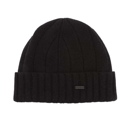 Black - Back - Hugo Boss Mens Zohoh Logo Scarf & Beanie Set