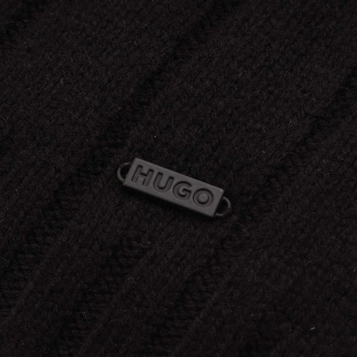 Black - Pack Shot - Hugo Boss Mens Zohoh Logo Scarf & Beanie Set