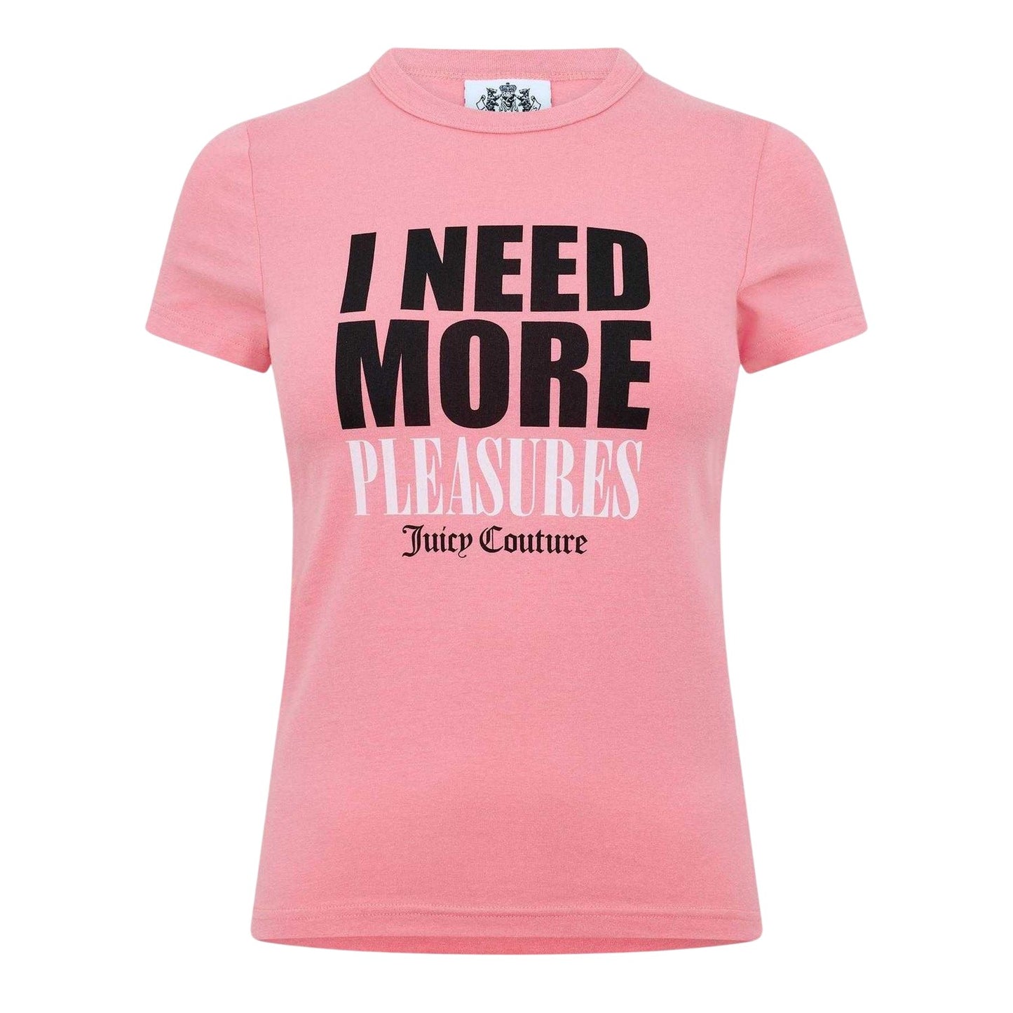 Pink - Front - Juicy Couture Womens-Ladies Pleasures Fitted T-Shirt