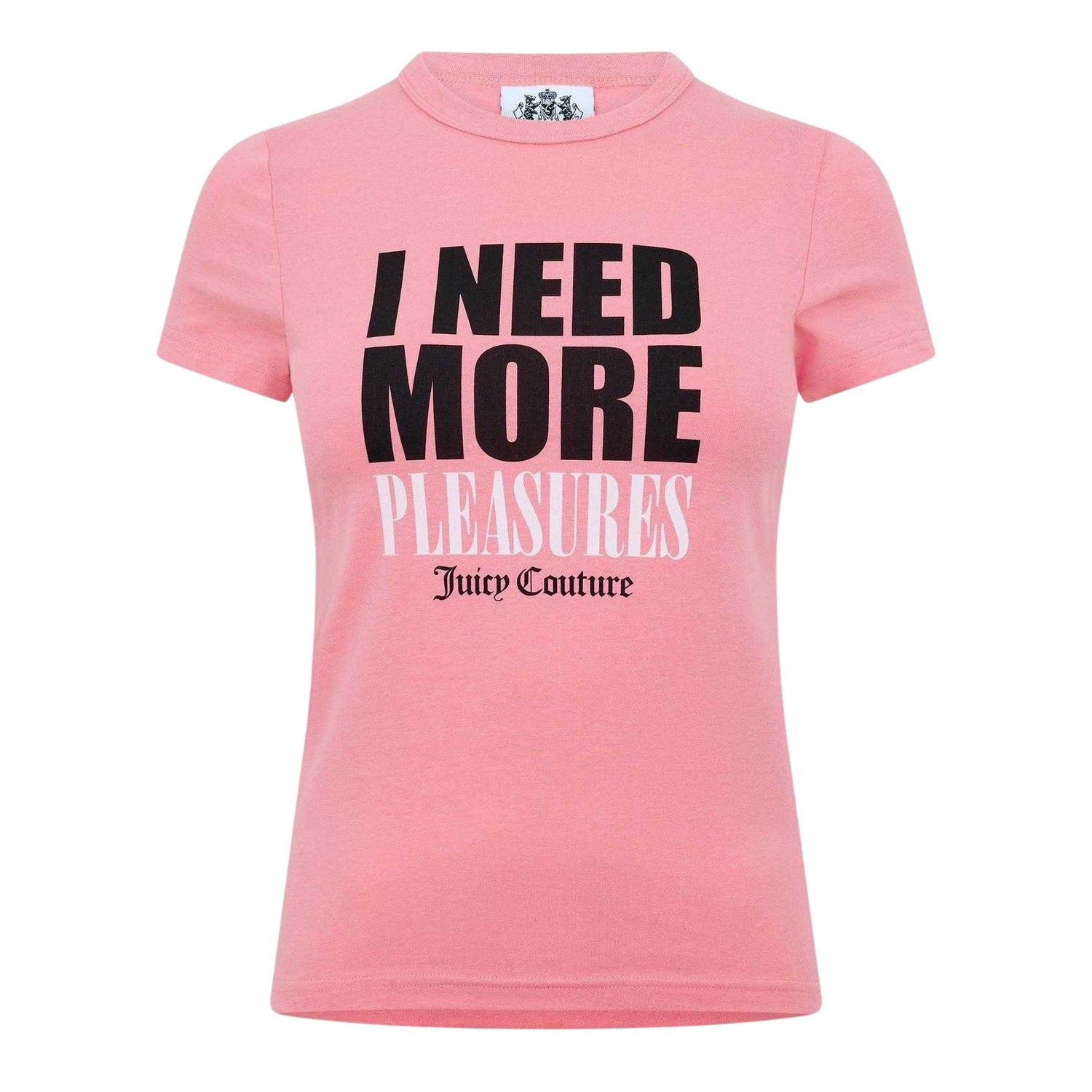 Pink - Front - Juicy Couture Womens-Ladies Pleasures Fitted T-Shirt