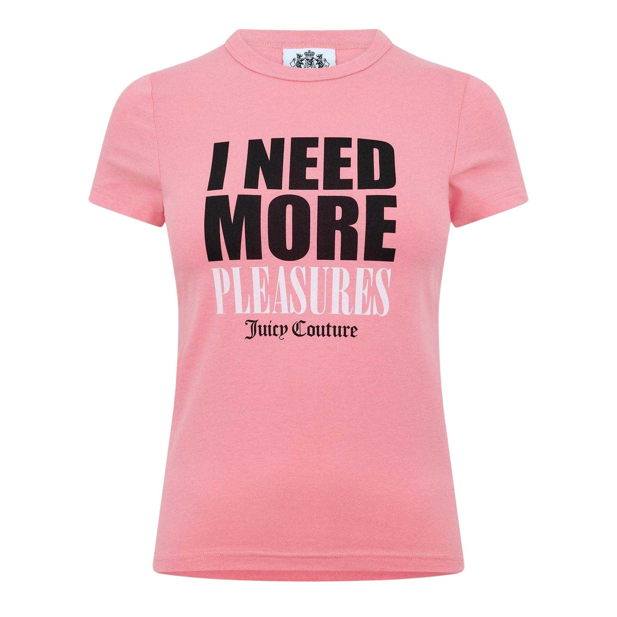 Pink - Front - Juicy Couture Womens-Ladies Pleasures Fitted T-Shirt