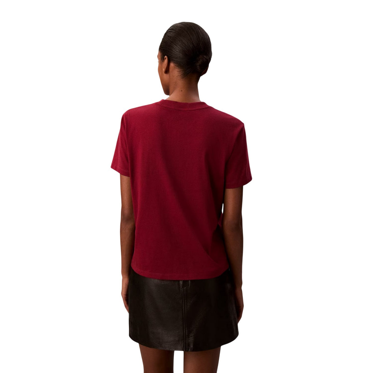 Magenta - Back - Calvin Klein Womens-Ladies Classic Logo Regular T-Shirt