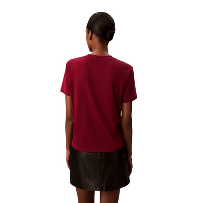 Magenta - Back - Calvin Klein Womens-Ladies Classic Logo Regular T-Shirt