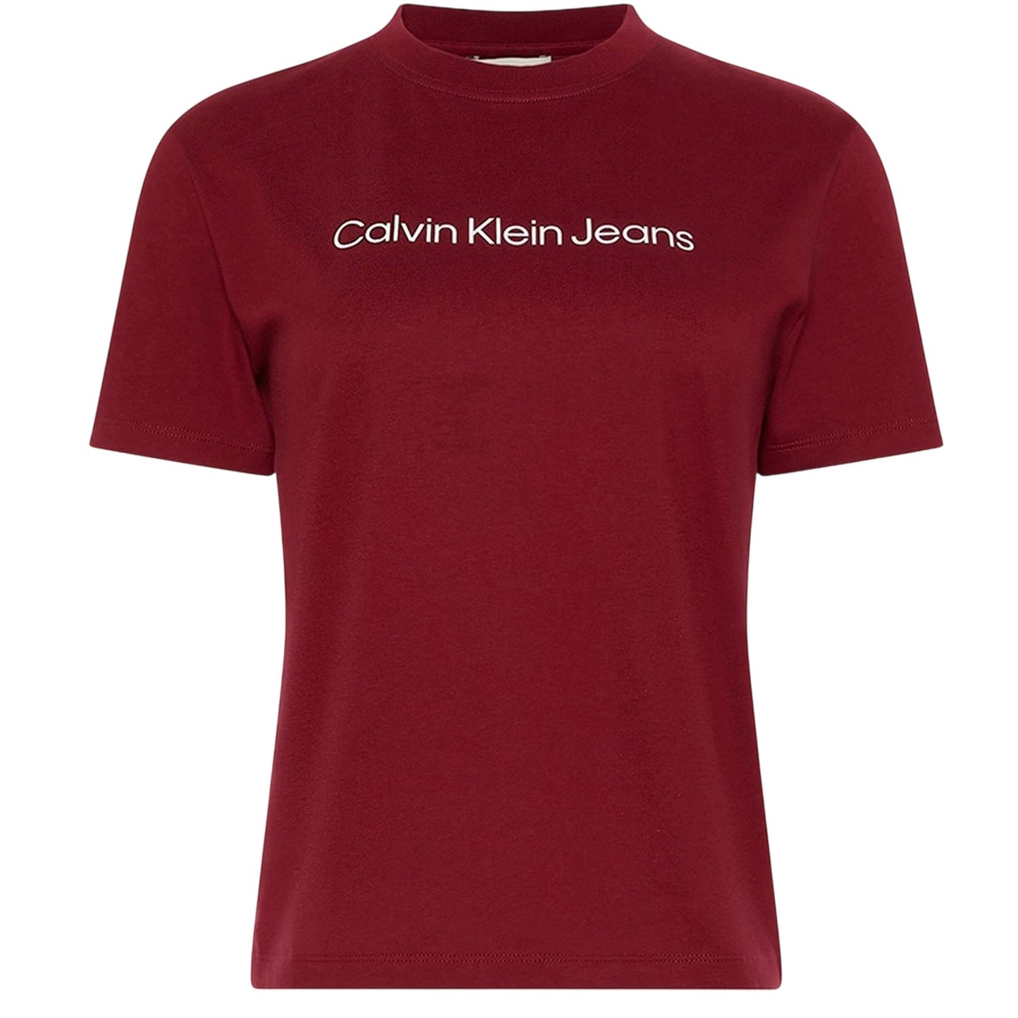 Magenta - Front - Calvin Klein Womens-Ladies Classic Logo Regular T-Shirt