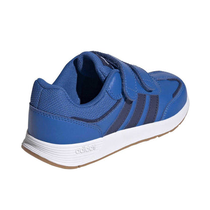 Bright Royal - Back - Adidas Childrens-Kids Tensaur Switch 3 Stripes Hook and Loop Trainers