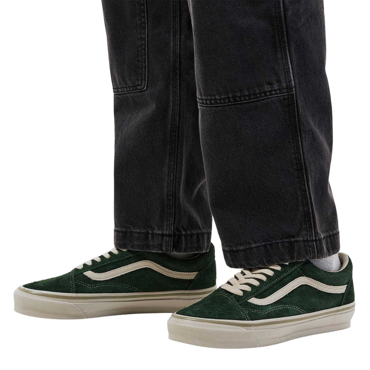 Kelp Green - Pack Shot - Vans Mens Old Skool Canvas Trainers