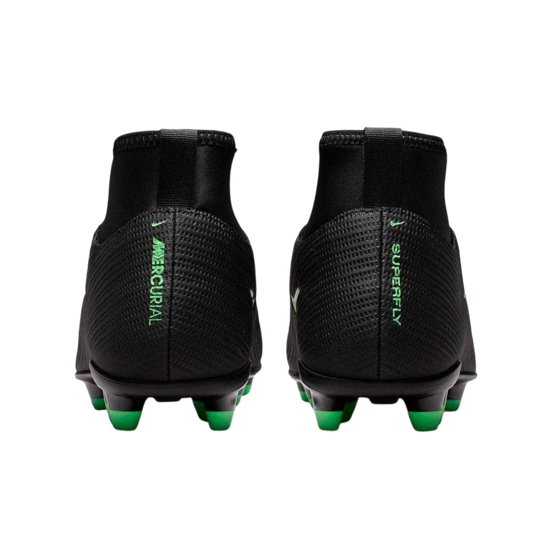 Black-Green - Back - Nike Childrens-Kids Superfly 11 Club Ombre High-top Firm Ground Football Boots