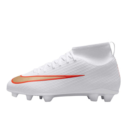 White-Red - Side - Nike Childrens-Kids Superfly 11 Club Ombre High-top Firm Ground Football Boots