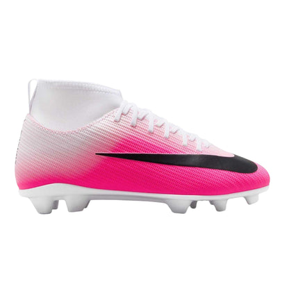 White-Pink - Front - Nike Childrens-Kids Superfly 11 Club Ombre High-top Firm Ground Football Boots